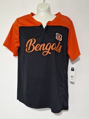 NFL Bengals Black and Orange Women's Top